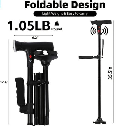 Foldable Smart Cane with LED Light