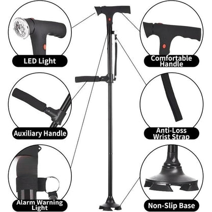 Foldable Smart Cane with LED Light
