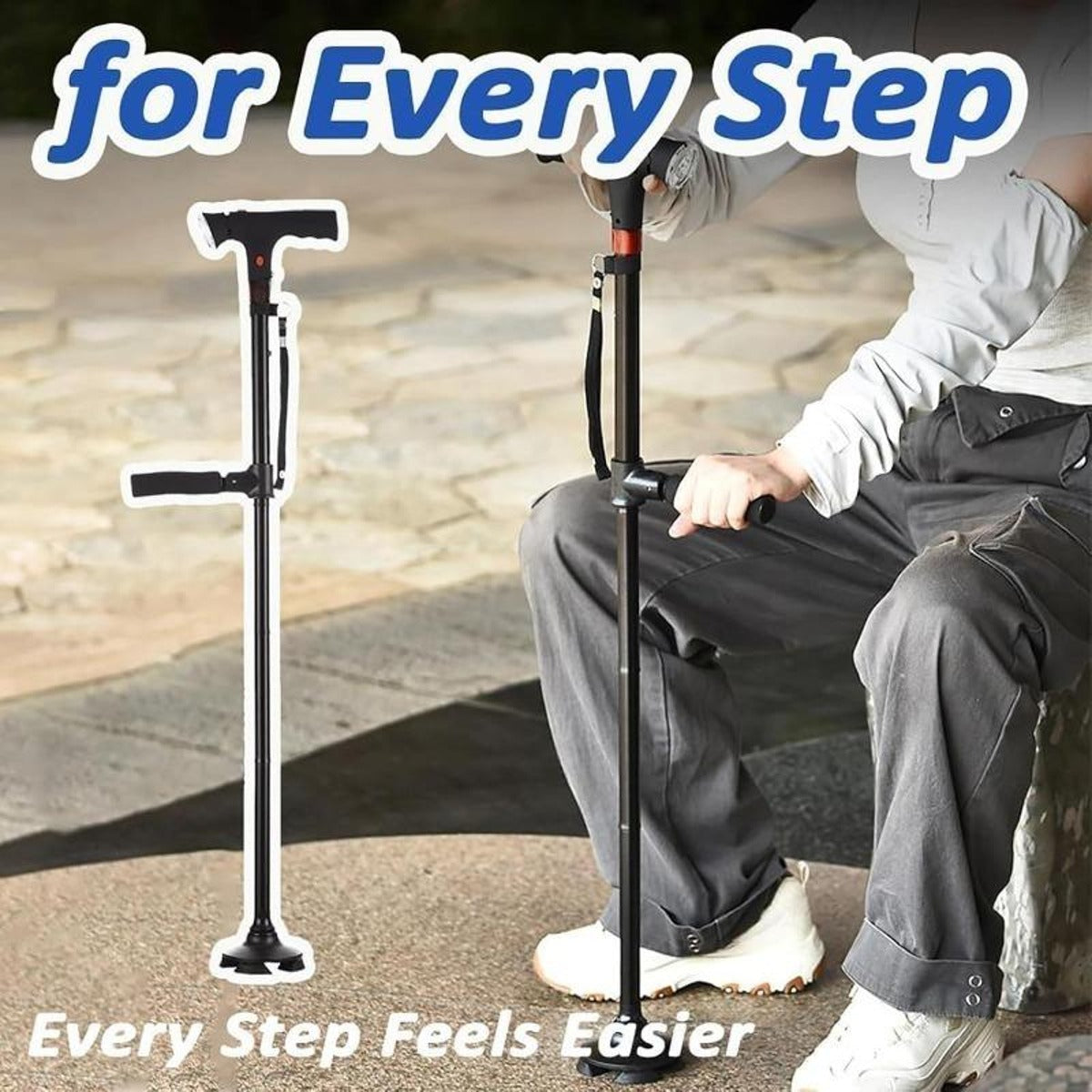 Foldable Smart Cane with LED Light